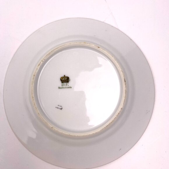 Set of 3 Antique Angelica Kauffman Style D.F.Czech Plates 61/4" Cobalt &Gold 22K - Picture 9 of 13